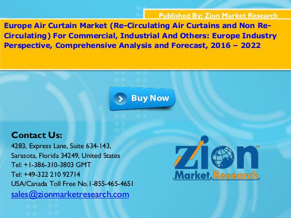 Zion Market Research Europe Air Curtain Market, 2016 – 2022