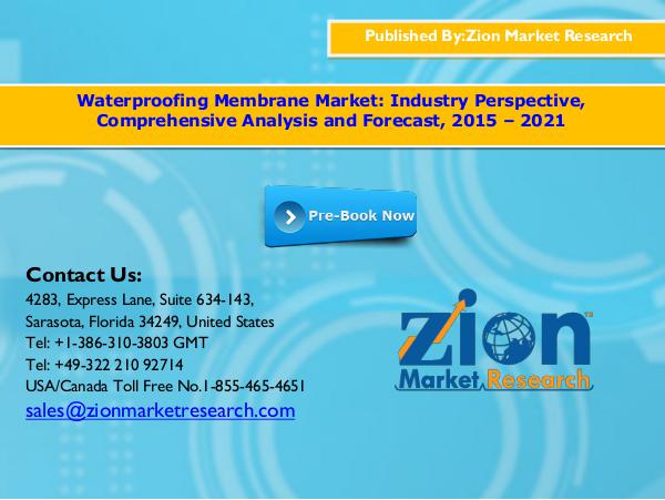 Waterproofing Membrane Market, 2015 - 2021