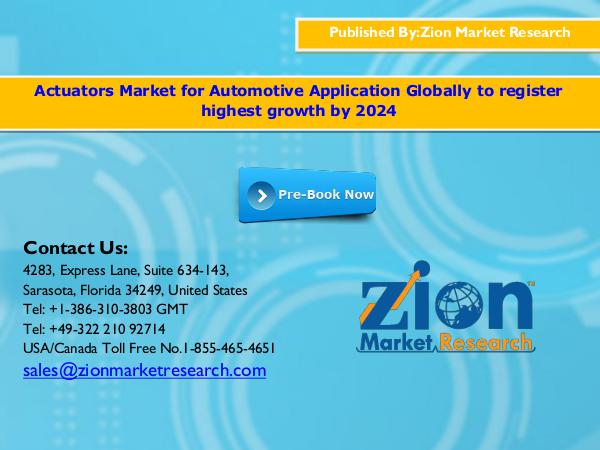 Zion Market Research Actuators Market, 2016 - 2024