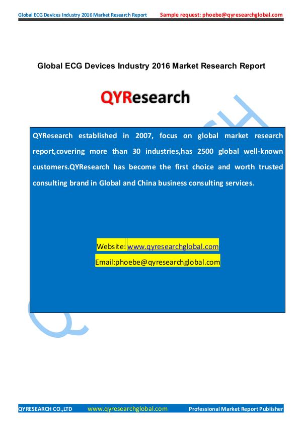 Global ECG Devices Industry 2016 Market Report