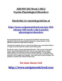 ASH PSY 303 Entire Course