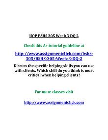 uop bshs 305 entire course