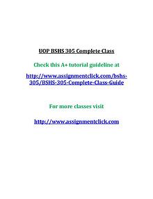 uop bshs 305 entire course