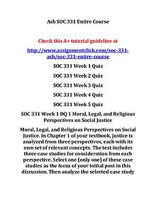 ash soc 331 entire course