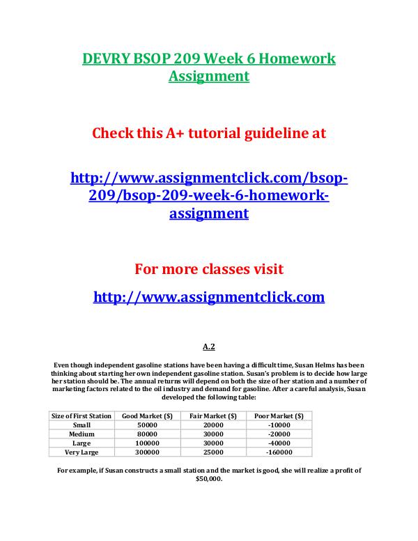 DEVRY BSOP 209 Week 6 Homework Assignment