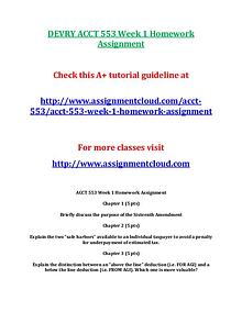 DEVRY ACCT 553 Entire Course