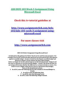 ASH INFO 103 Entire CourseASH INFO 103 Entire Course With Final