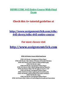 DEVRY ETHC 445 Entire Course