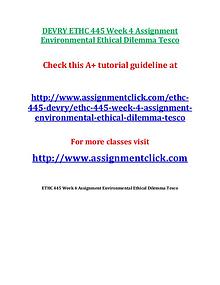 DEVRY ETHC 445 Entire Course