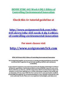 DEVRY ETHC 445 Entire Course