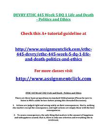 DEVRY ETHC 445 Entire Course