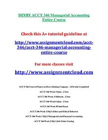 Devry ACCT 346 entire course