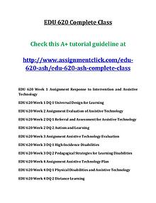 ASH EDU 620 entire course