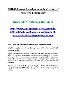 ASH EDU 620 entire course