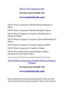 CIS 517 Course Great Wisdom / tutorialrank.com