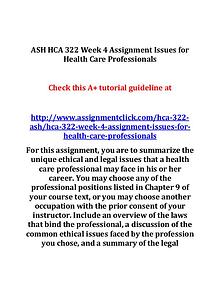 ASH HCA 322 Entire Course