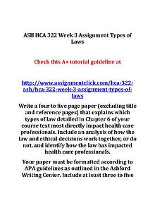 ASH HCA 322 Entire Course