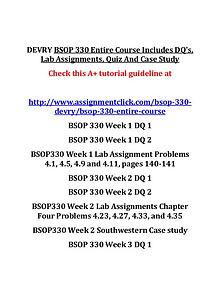 DEVRY BSOP 330 Entire Course