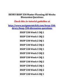 DEVRY BSOP 330 Entire Course