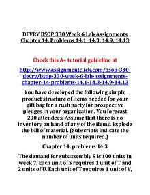 DEVRY BSOP 330 Entire Course