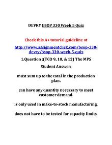 DEVRY BSOP 330 Entire Course