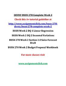 DEVRY BUSN 278 Entire Course