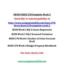 DEVRY BUSN 278 Entire Course