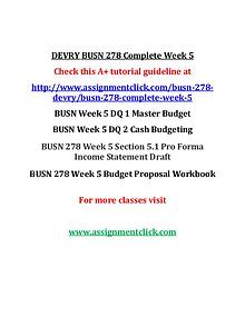 DEVRY BUSN 278 Entire Course