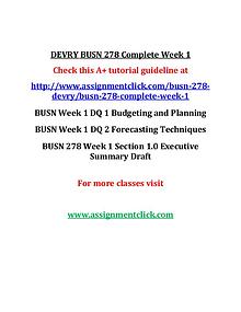 DEVRY BUSN 278 Entire Course