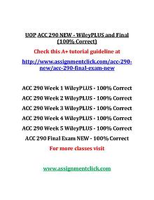 UOP ACC 290 NEW Entire Course