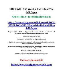 UOP PSYCH 555 Entire Course