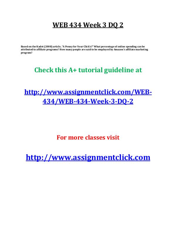 uop web 434 entire course UOP WEB 434 Week 3 DQ 2