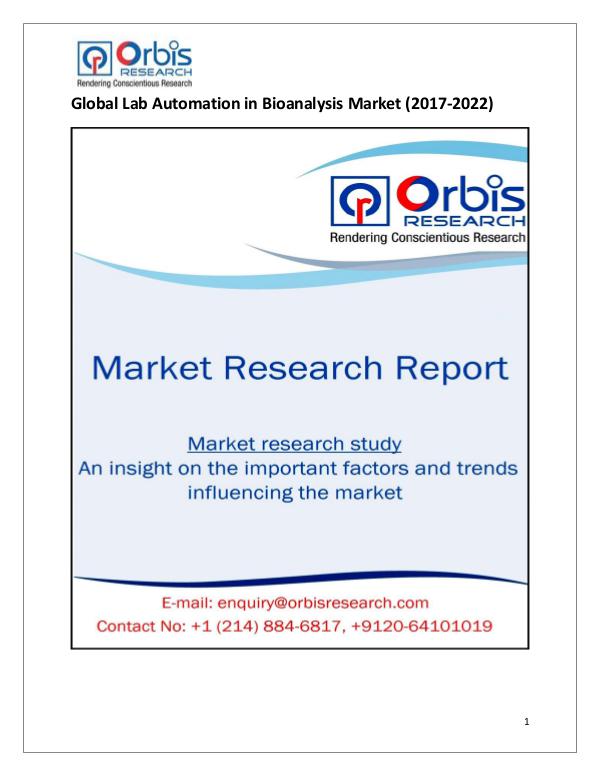 Research Report: Global Lab Automation in Bioanalysis Market