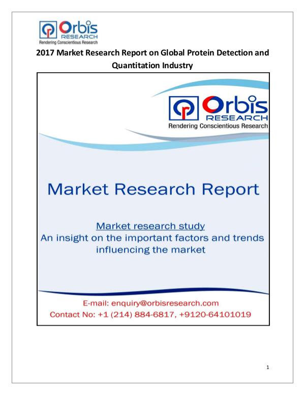 Research Report : Global Protein Detection and Quantitation Market