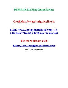 FIN 515 Devry entire course