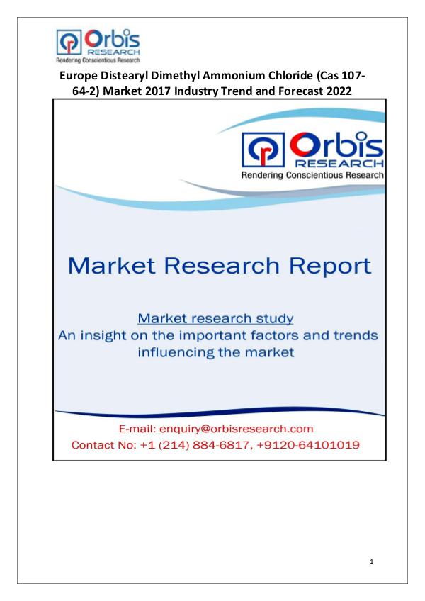 Europe Distearyl Dimethyl Ammonium Chloride Industry Europe Distearyl Dimethyl Ammonium Chloride Market