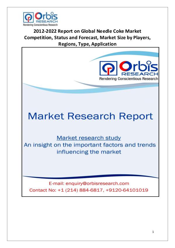 Needle Coke Market analysis Needle Coke Market Report