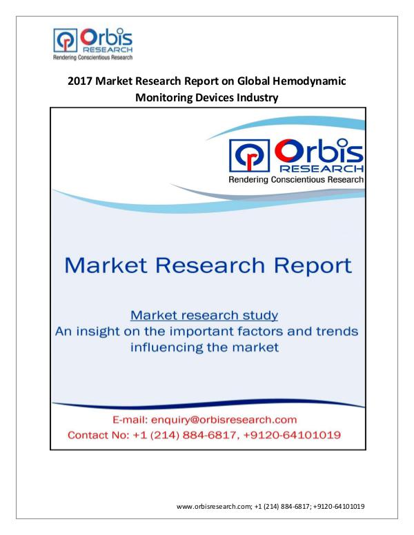 Global Hemodynamic Monitoring Devices Industry  A