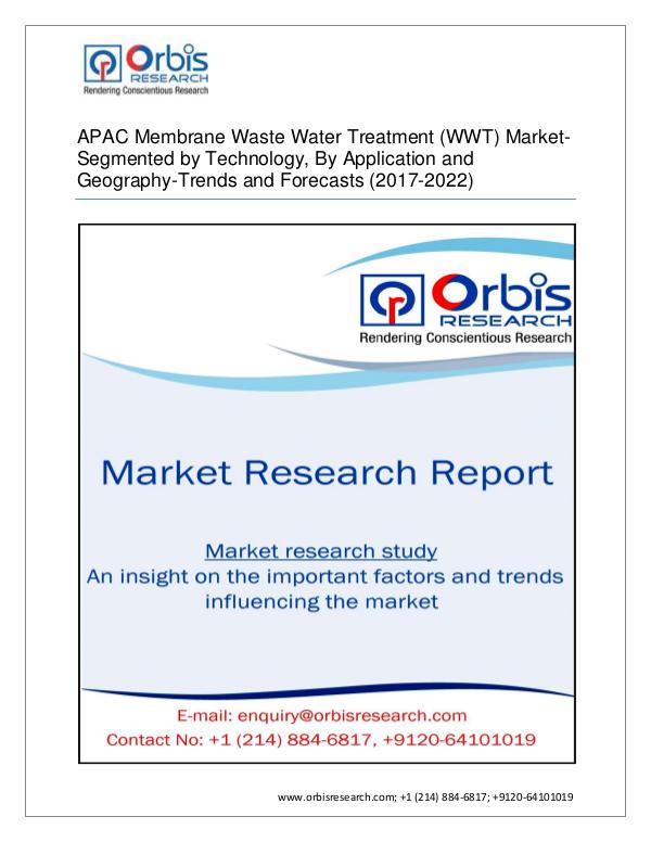 Chemical and Materials Market Research Report APAC Membrane Waste Water Treatment Market by Appl