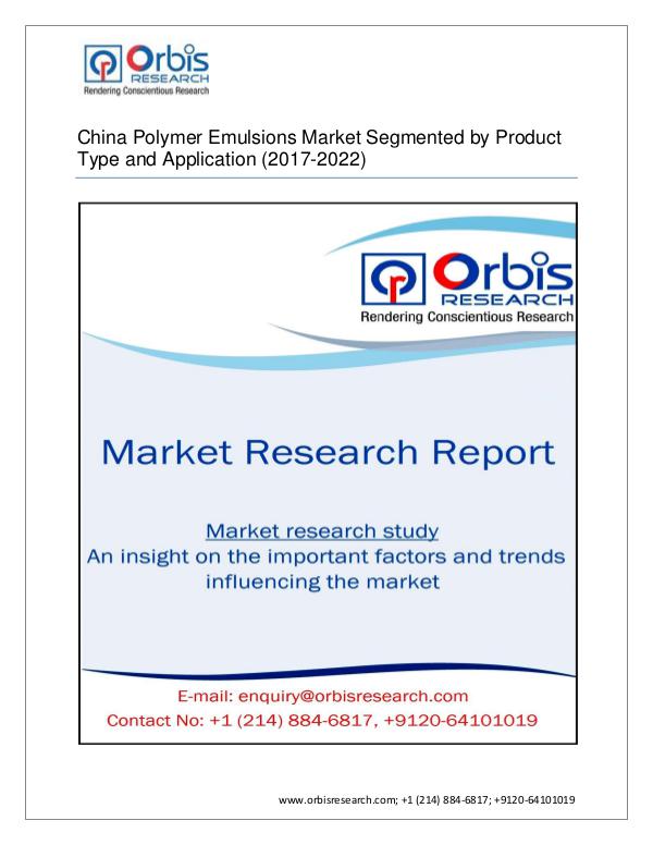 Latest Report on  China Polymer Emulsions 2017-202