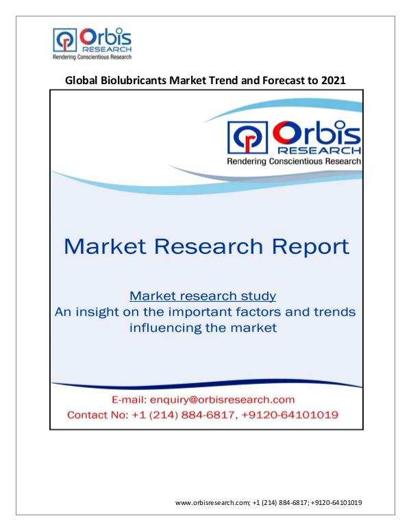 Global Biolubricants Market 2021 Forecast Report