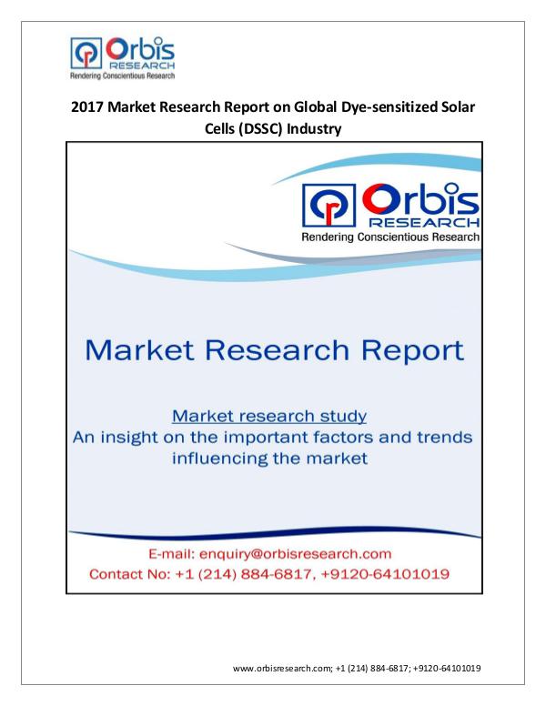 New Study on Global Dye-sensitized Solar Cells (DS