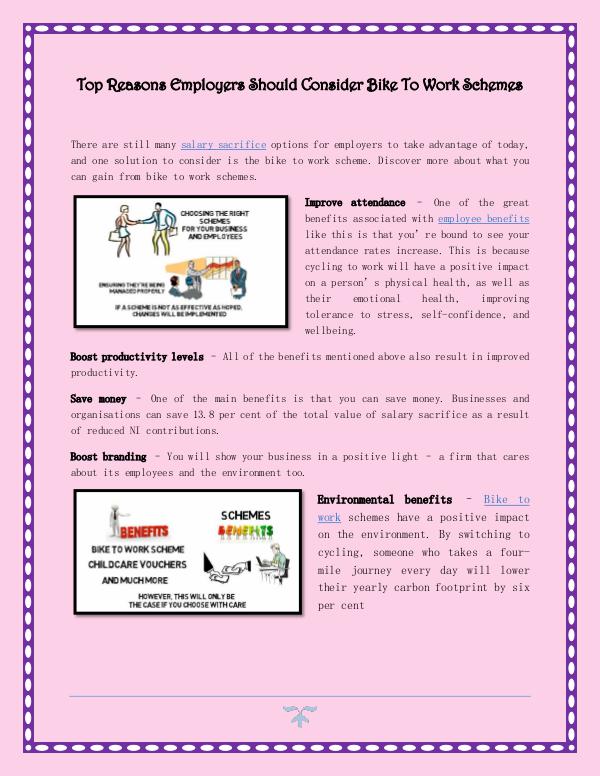 Top Reasons Employers Should Consider Bike To Work Schemes Top Reasons Employers Should Consider Bike To Wor
