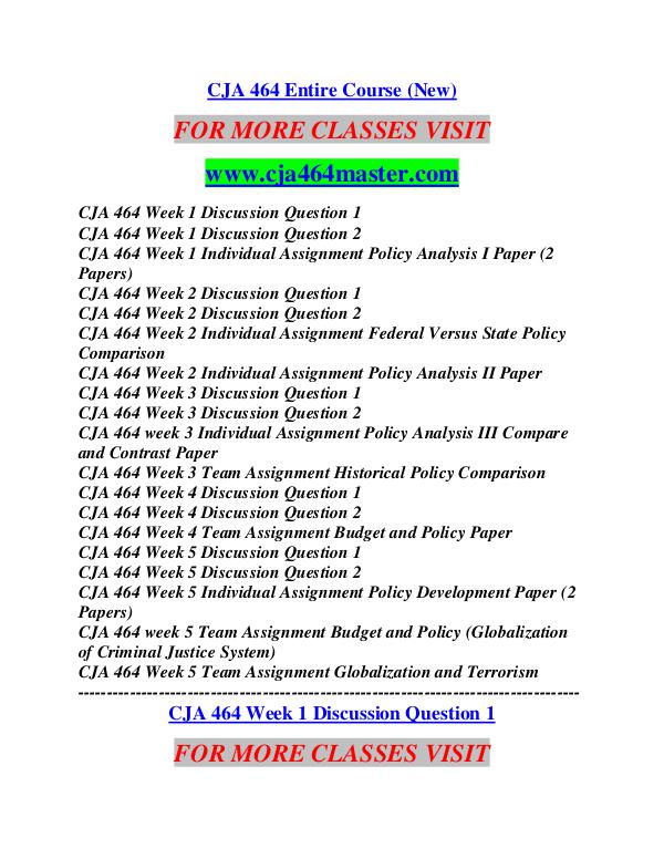 CJA 464 MASTER Career Begins/cja464master.com CJA 464 MASTER Career Begins/cja464master.com