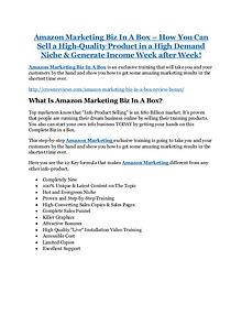 Amazon Marketing Biz In A Box review and (SECRET) $13600 bonus