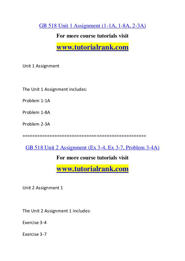 GB 518 Course Great Wisdom / tutorialrank.com GB 518 Course Great Wisdom / tutorialrank.com