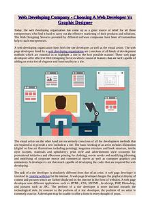 Web Developing Company - Choosing A Web Developer Vs Graphic Designer