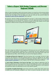 Select a Expert Web Design Company and Prevent Beginner Pitfalls