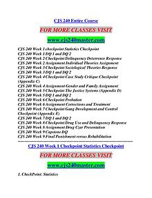 CJS 240 MASTER Career Begins/cjs240master.com