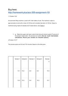 ACC 300 Assignment 10